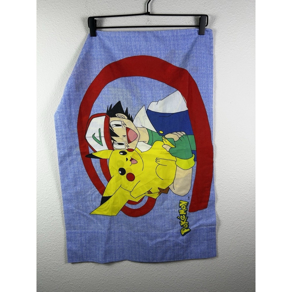 Vintage Pokemon Pillowcase Cover Standard Size Pikachu Ash CLEAN‎